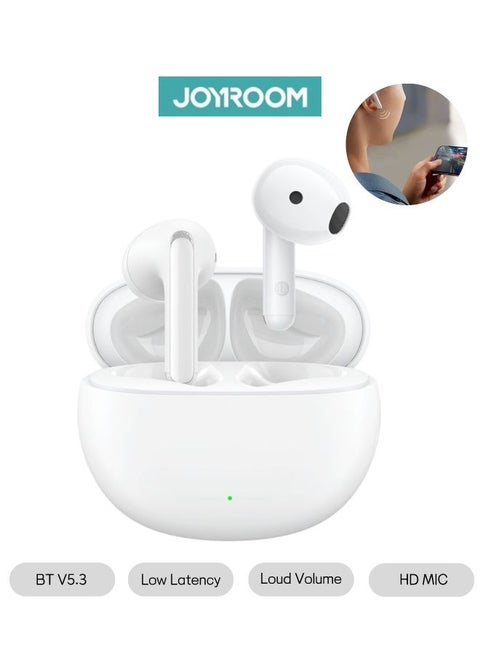 FB2 Bluetooth 5.3 Headphones 65ms Low Latency IPX5 Waterproof DNS Call Enhancement Instant Flash Charge Hifi True Wireless Earbuds Suitable for Men Women Earphones with Charging Box White
