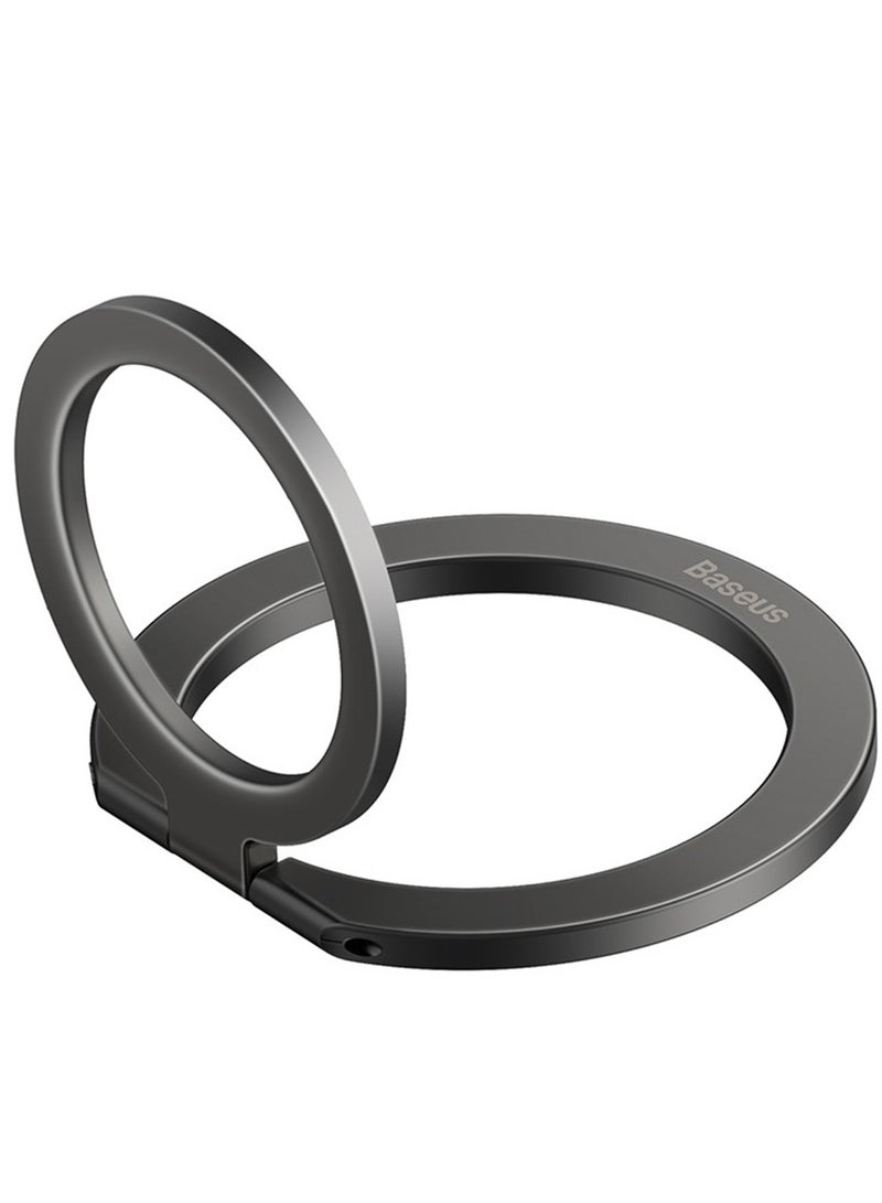 Baseus Magnetic Metal Ring Holder For iPhone Stylish And Secure Finger Grip Stand Compatible With iPhone 12 13 14 15 Series Pro Pro Max Mini Easy To Attach Holder Made For MagSafe Accessory Grey  - Image 1