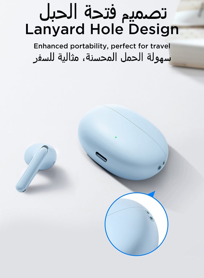 JOYROOM - FB2 Bluetooth 5.3 Headphones 65ms Low Latency IPX5 Waterproof DNS Call Enhancement Instant Flash Charge Hifi True Wireless Earbuds Suitable for Men Women Earphones with Charging Box Blue - Image 1