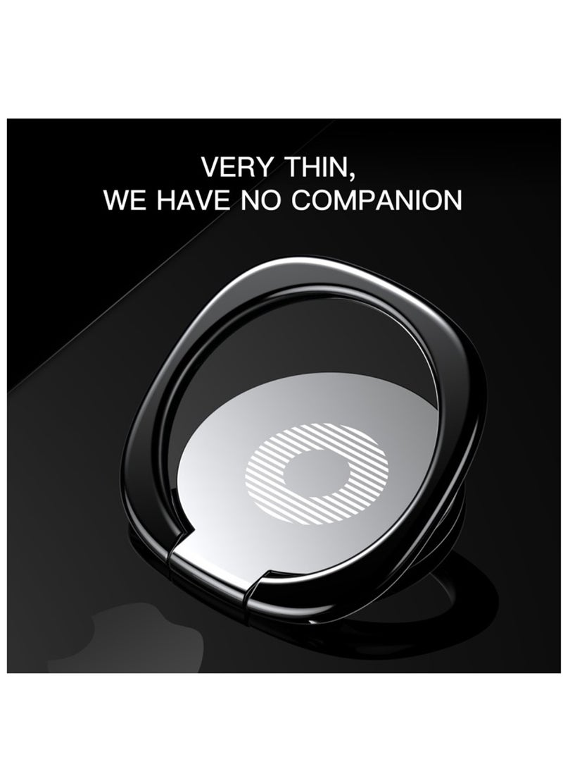 Baseus Phone Ring Holder, 180 Degree Rotation Metal Finger Grip Adjustable Cellphone Stand For Magnetic Car Mount, Compatible With iPhone, Galaxy, Pixel, HUAWEI, Xiaomi, Oppo And More Smartphone Black  - Image 2