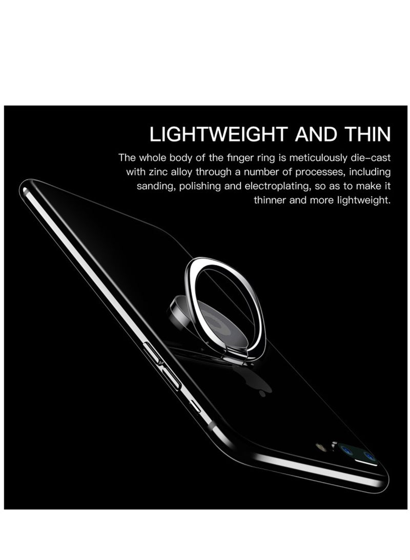 Baseus Phone Ring Holder, 180 Degree Rotation Metal Finger Grip Adjustable Cellphone Stand For Magnetic Car Mount, Compatible With iPhone, Galaxy, Pixel, HUAWEI, Xiaomi, Oppo And More Smartphone Black  - Image 3