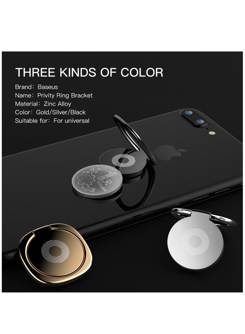Baseus Phone Ring Holder 360 Degree Rotation Metal Finger Grip Adjustable Cellphone Stand For Magnetic Car Mount Compatible With iPhone Galaxy Pixel HUAWEI Xiaomi OPPO And More Smartphone Silver  - Image 4