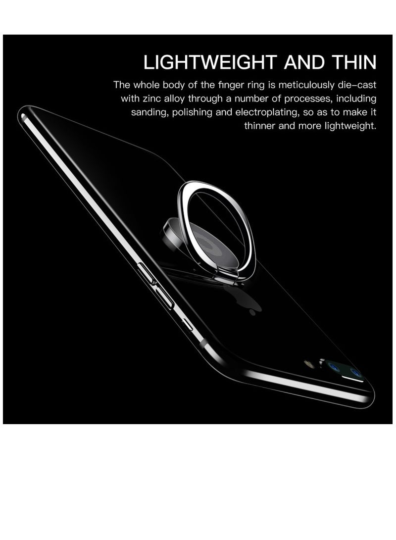 Baseus Phone Ring Holder 360 Degree Rotation Metal Finger Grip Adjustable Cellphone Stand For Magnetic Car Mount Compatible With iPhone Galaxy Pixel HUAWEI Xiaomi OPPO And More Smartphone Silver  - Image 3