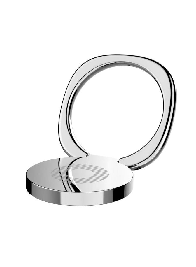 Baseus Phone Ring Holder 360 Degree Rotation Metal Finger Grip Adjustable Cellphone Stand For Magnetic Car Mount Compatible With iPhone Galaxy Pixel HUAWEI Xiaomi OPPO And More Smartphone Silver  - Image 1