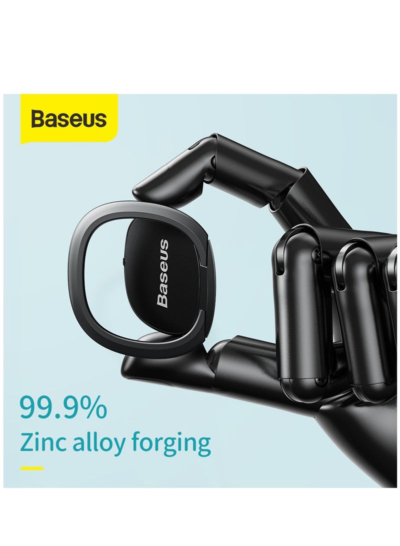 Baseus Cell Phone Ring Holder, Slimmest Phone Grip 360 Degree Rotation Metal Finger Grip Adjustable Cellphone Stand for Magnetic Car Mount Compatible with iPhone, Galaxy, Pixel and More Smartphone Silver  - Image 4