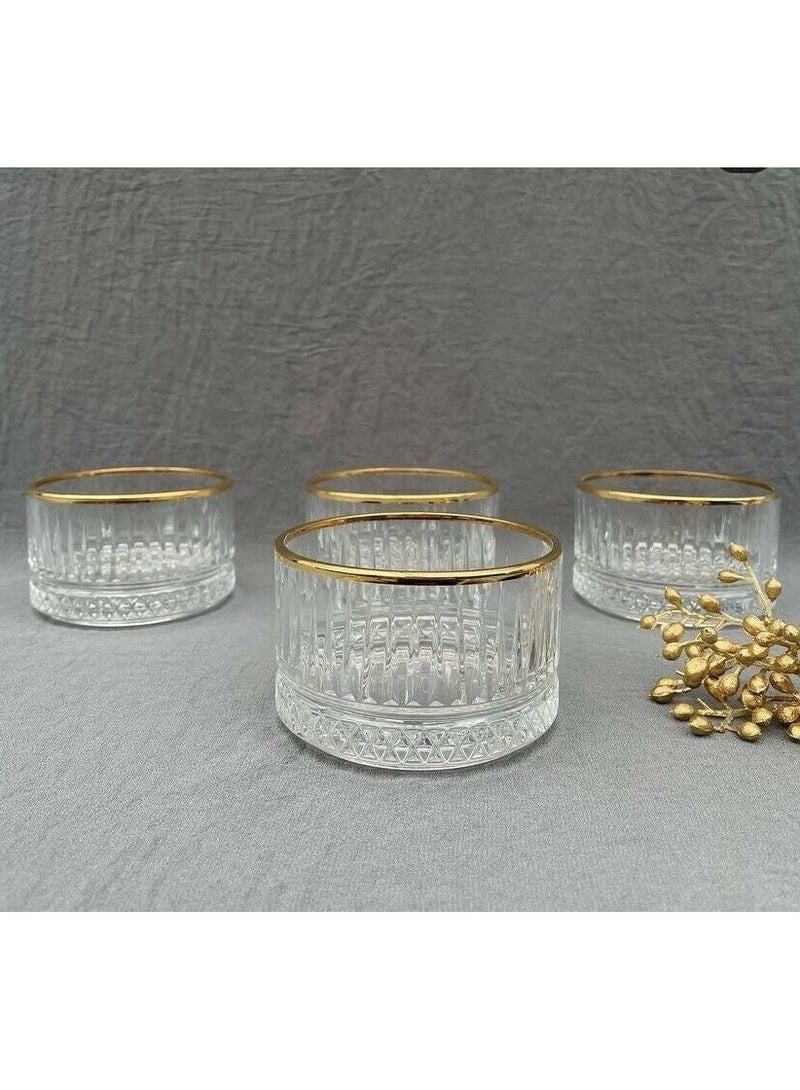Pasabahce - 4-Piece Elysia Golden Touch Bowl Set Clear 235 ml Clear/Gold - Image 1