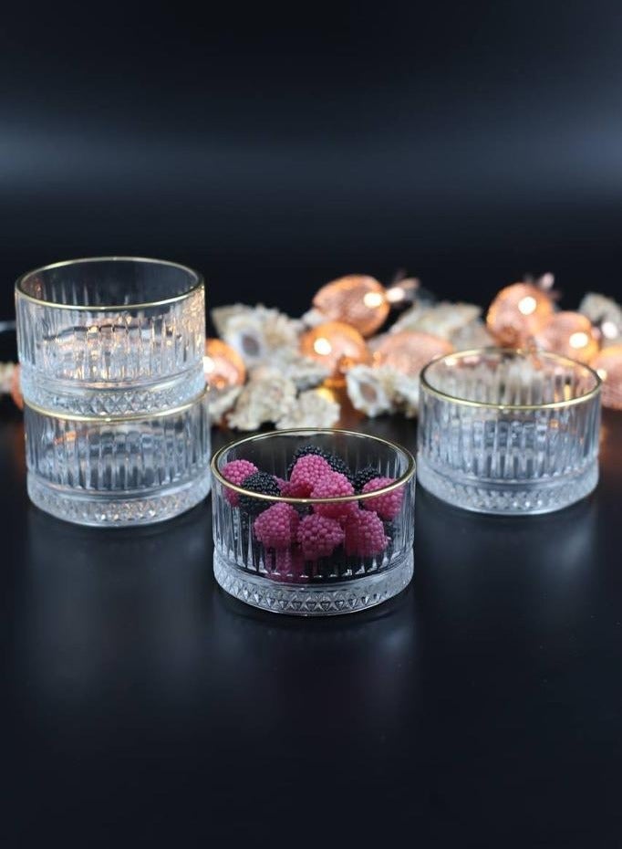 Pasabahce - 4-Piece Elysia Golden Touch Bowl Set Clear 235 ml Clear/Gold - Image 1
