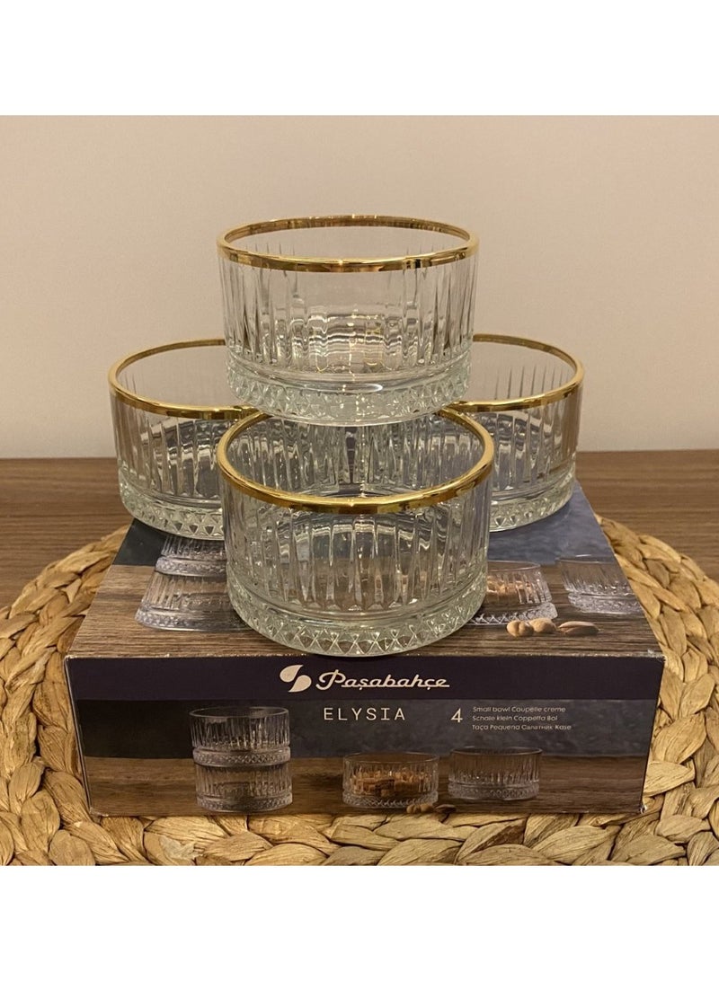 Pasabahce - 4-Piece Elysia Golden Touch Bowl Set Clear 235 ml Clear/Gold - Image 1