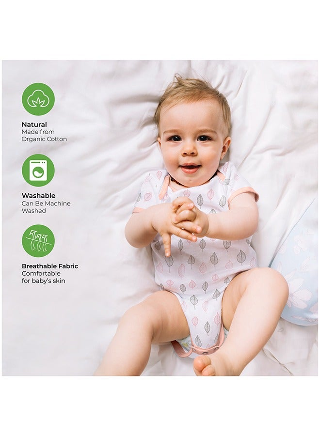Moon Organic Baby Girls Body Suit Set Of 5 For 6-9 Months Pink - Image 2