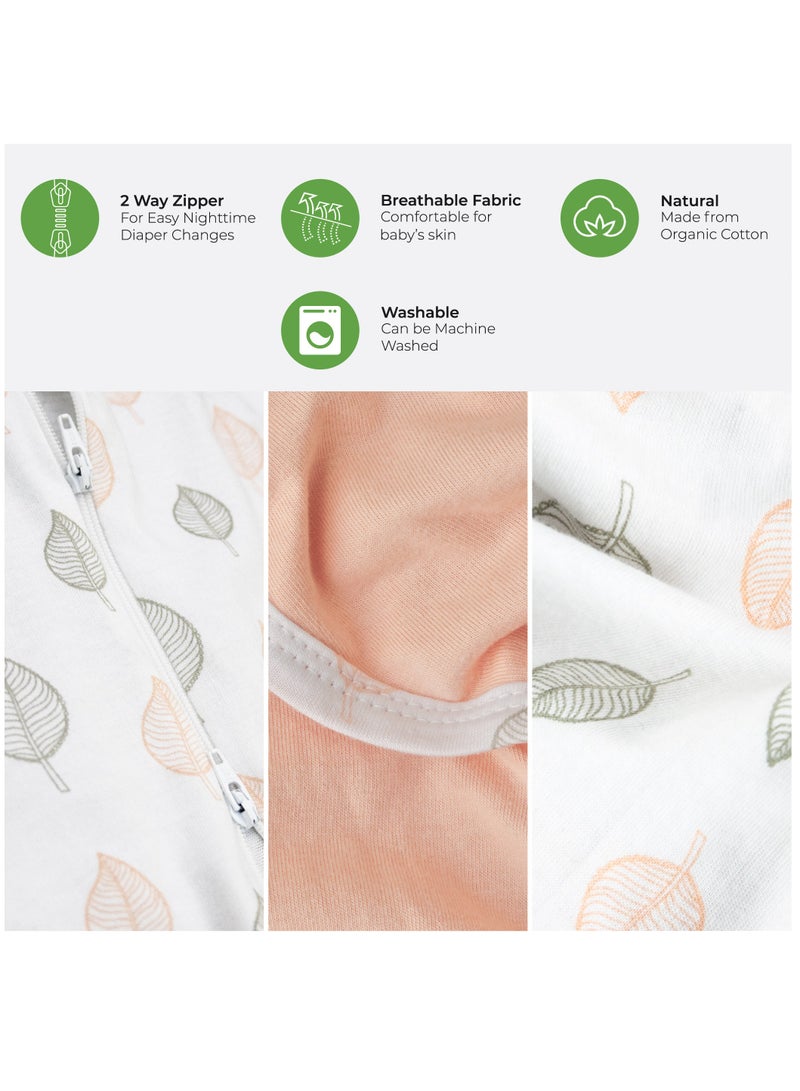 Moon Swaddle Pods With Beanie Pack Of 2 Front Two Way Zippered Orange And Forest Print - Image 3