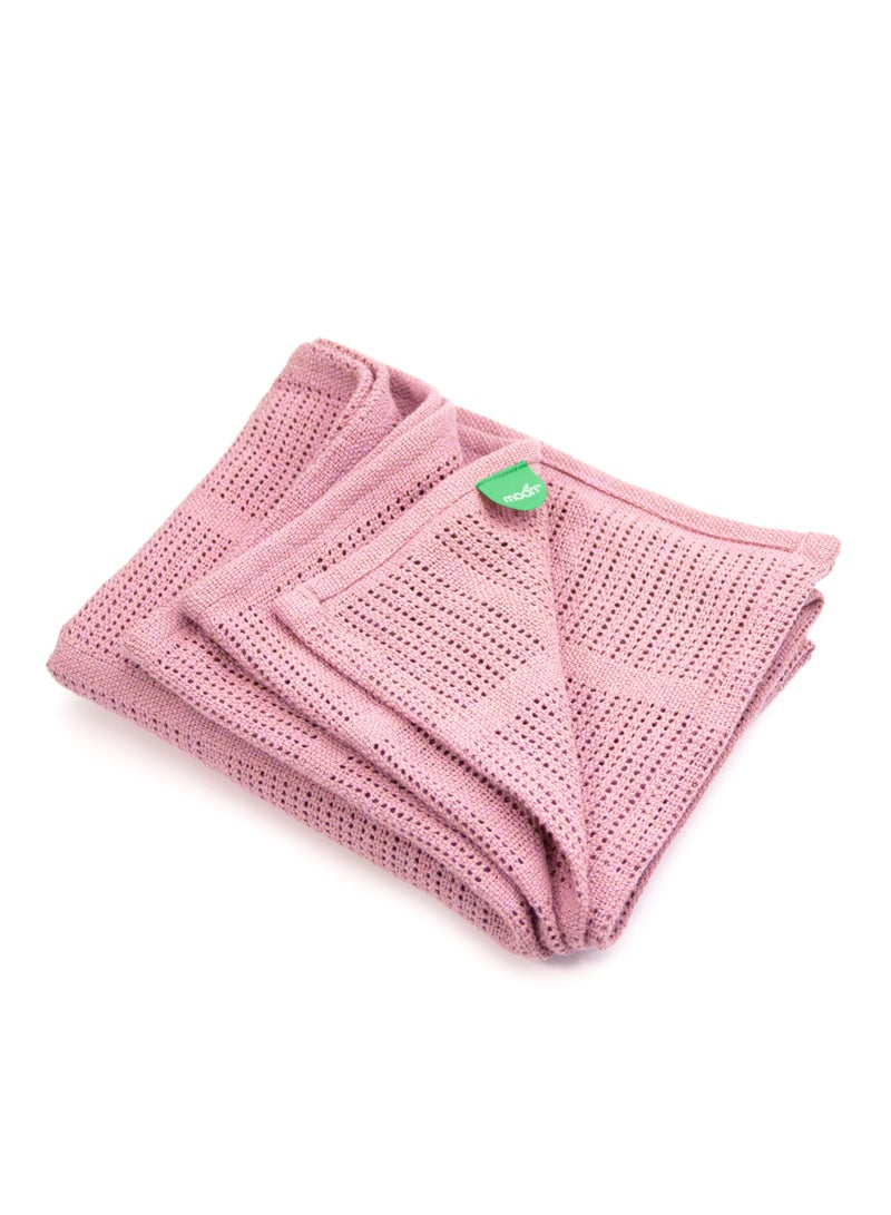 Moon - Organic Cellular Blanket 75 X 100 Cm For 0 Months And Above Pink - Image 1
