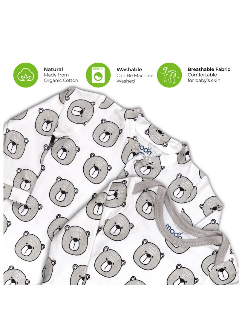 Moon Organic Baby 3 In 1 Gift Set Romper Body Suit Jogger For 0-3 Months Bear Print  - Image 3