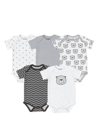 Organic Baby Body Suit Set Of 5 Unisex For 6-9 Months Grey - pnsku/N53438513A/45/_/1695034183/f2507965-9283-4cb7-955e-29eb7083447e