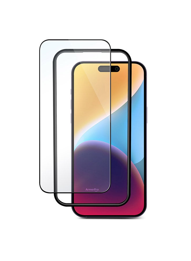 ارمور برو واقي شاشة من الزجاج المقوى لهاتف iPhone 15 2023 مقاس 6.7 بوصة Pro (Max) HD من الحافة إلى الحافة - Image 2