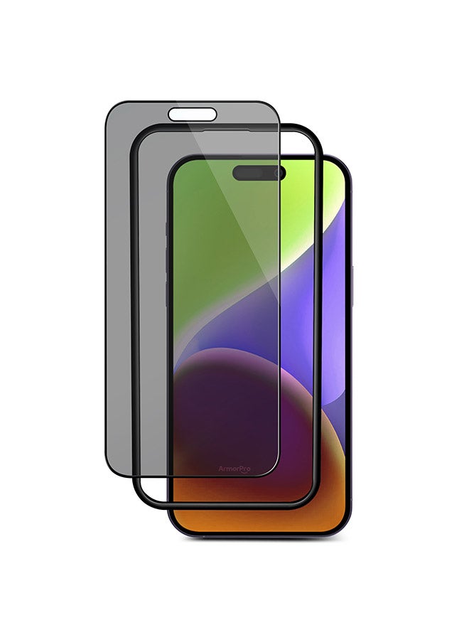 ارمور برو واقي شاشة زجاجي مقوى لهاتف iPhone 15 Plus مع حماية من الحافة إلى الحافة - Image 2