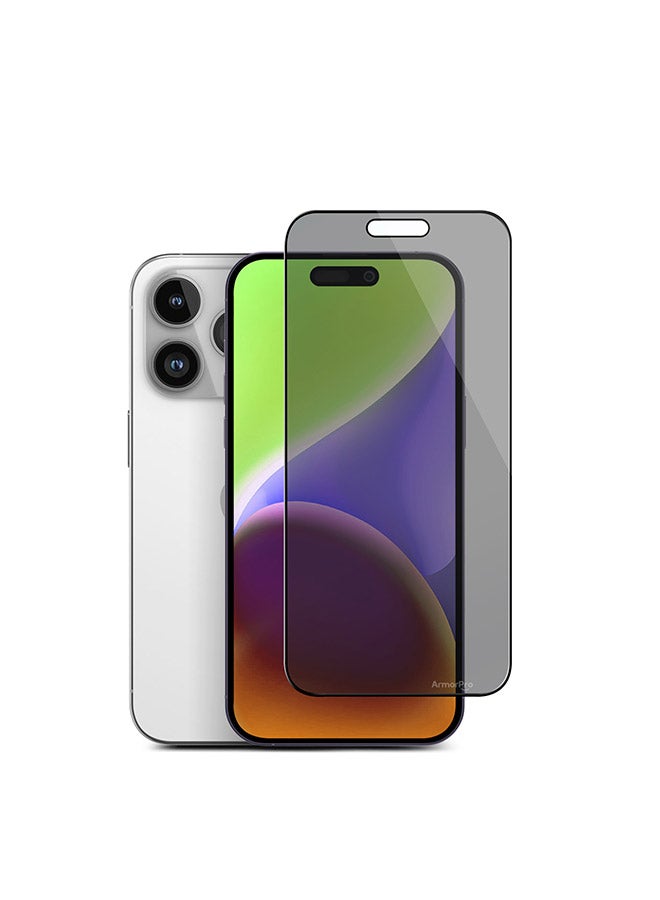 ارمور برو واقي شاشة زجاجي مقوى لهاتف iPhone 15 Pro مع حماية من الحافة إلى الحافة - Image 1