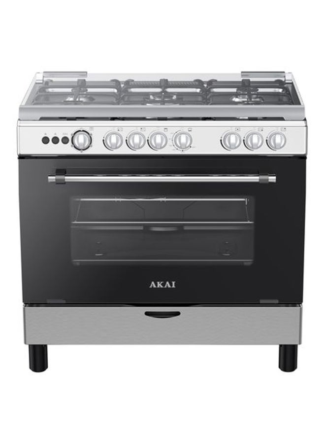 AKAI Cooking Range 90X60 Full Gas Ci CRMA-M96SCE Black/Silver