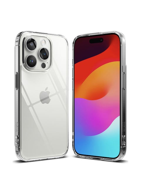 Fusion Compatible With iPhone 15 Pro Max Case Transparent Hard Soft Flexible TPU Bumper Scratch Resistant Natural Form Back Cover Clear