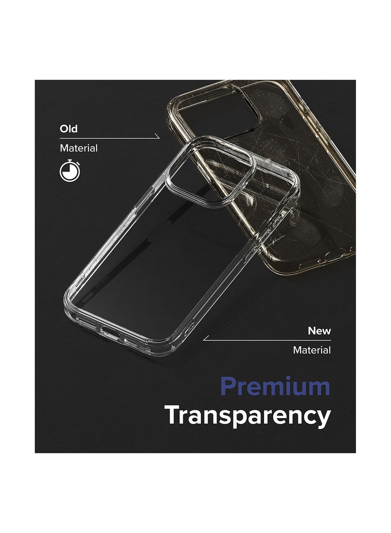 Fusion Compatible With iPhone 15 Pro Max Case Transparent Hard Soft Flexible TPU Bumper Scratch Resistant Natural Form Back Cover Clear