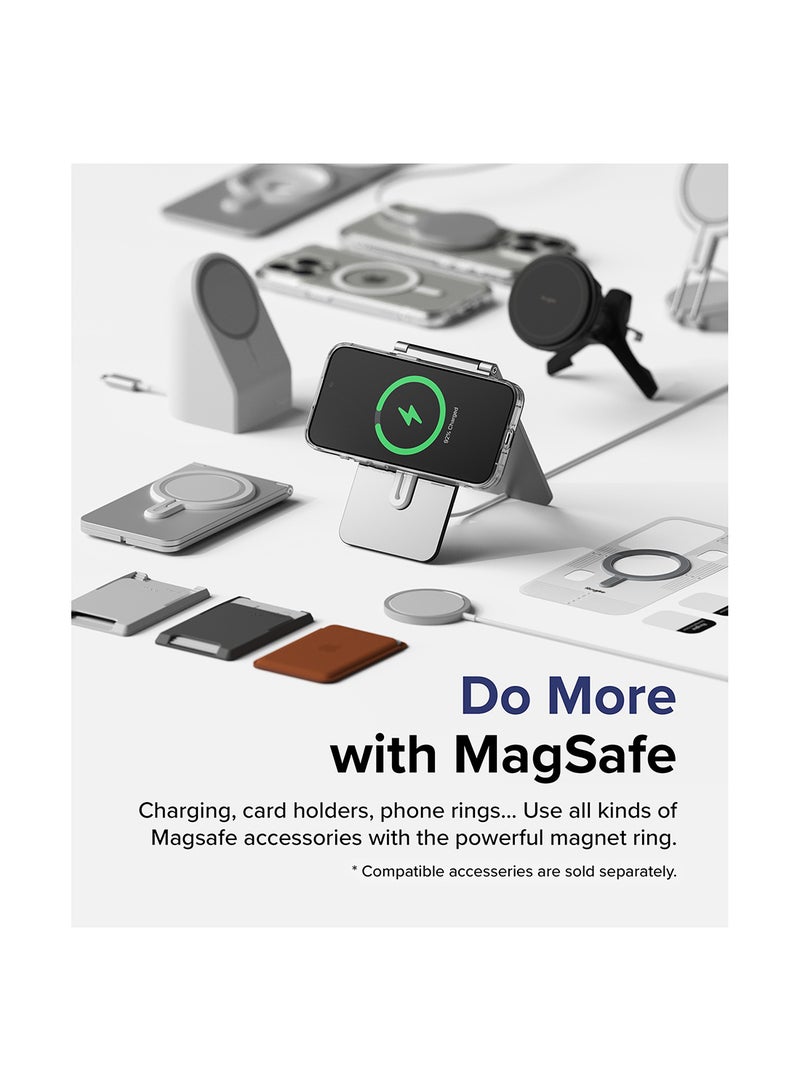 Ringke - Fusion Magnetic Compatible With iPhone 15 Pro Max Case Strong Magnet Hard Shockproof Soft TPU Bumer Back Cover Matte Clear Matte Clear - Image 1