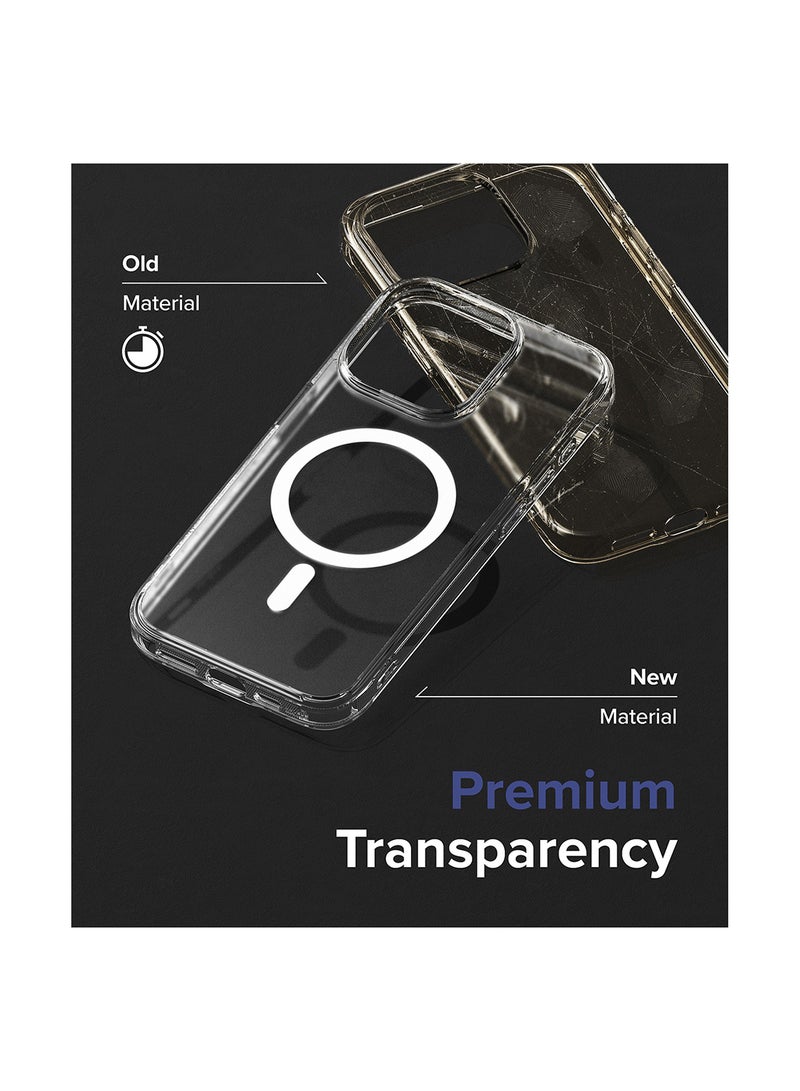 Ringke - Fusion Magnetic Compatible With iPhone 15 Pro Max Case Strong Magnet Hard Shockproof Soft TPU Bumer Back Cover Matte Clear Matte Clear - Image 1