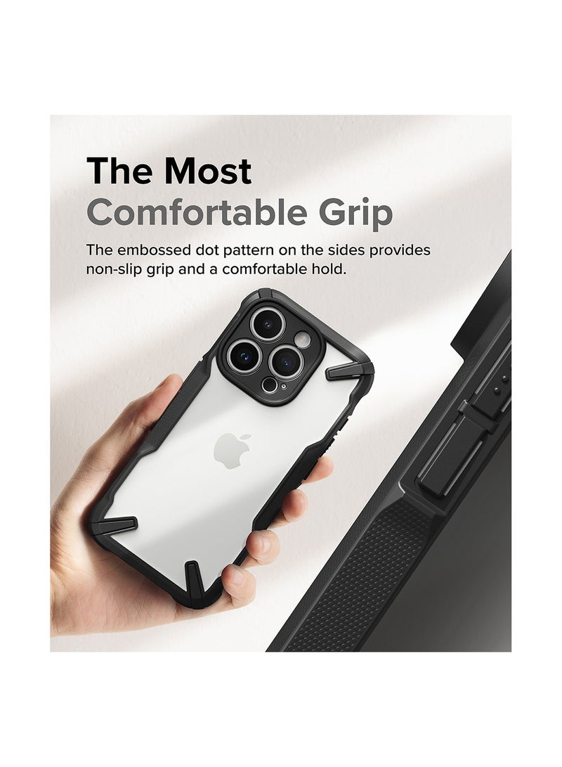 Ringke Fusion-X Compatible For iPhone 15 Pro Case Transparent Hard Soft Flexible TPU Bumper Scratch Resistant Shockproof Protection Back Cover Black - Image 4