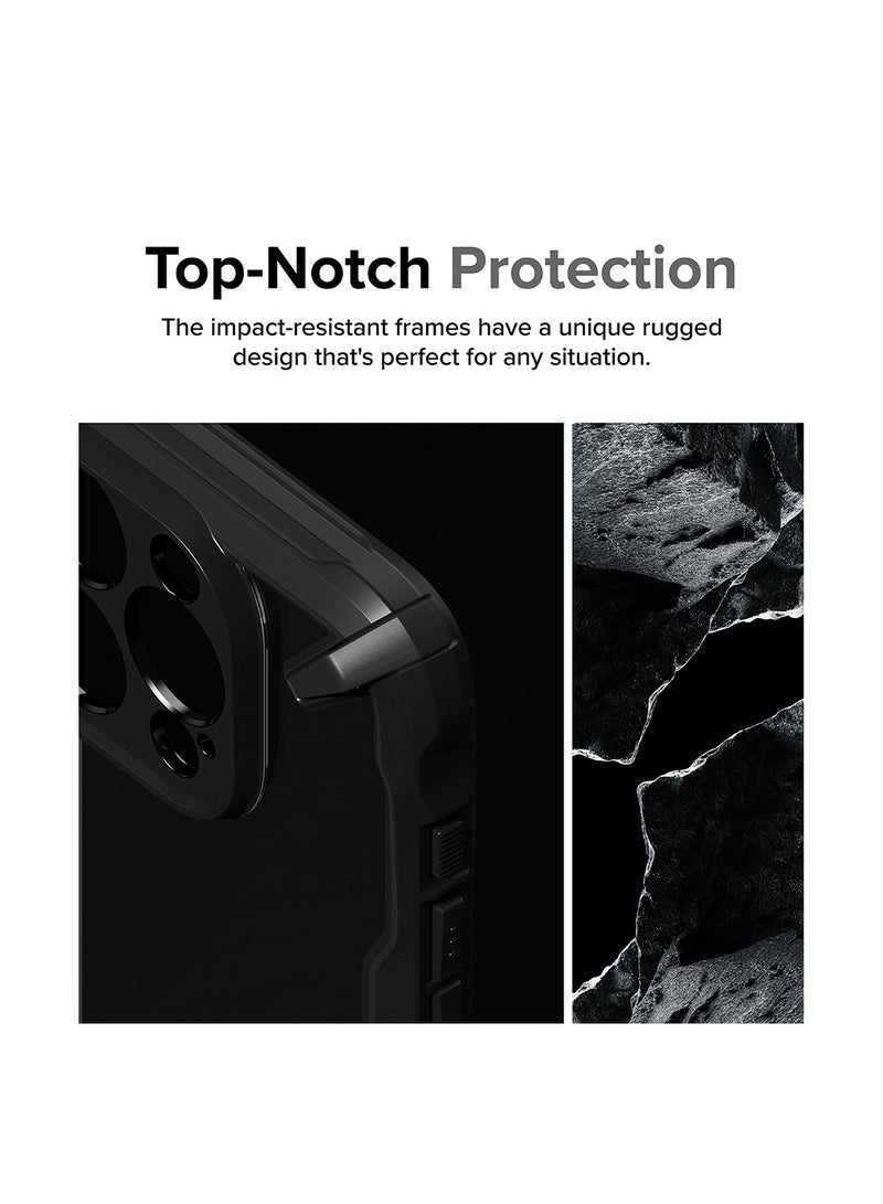 Ringke Fusion-X Compatible For iPhone 15 Pro Case Transparent Hard Soft Flexible TPU Bumper Scratch Resistant Shockproof Protection Back Cover Black - Image 2