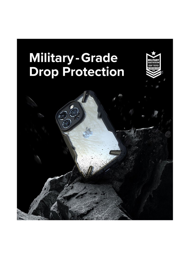 Ringke Fusion-X Compatible For iPhone 15 Pro Case Transparent Hard Soft Flexible TPU Bumper Scratch Resistant Shockproof Protection Back Cover Black - Image 5