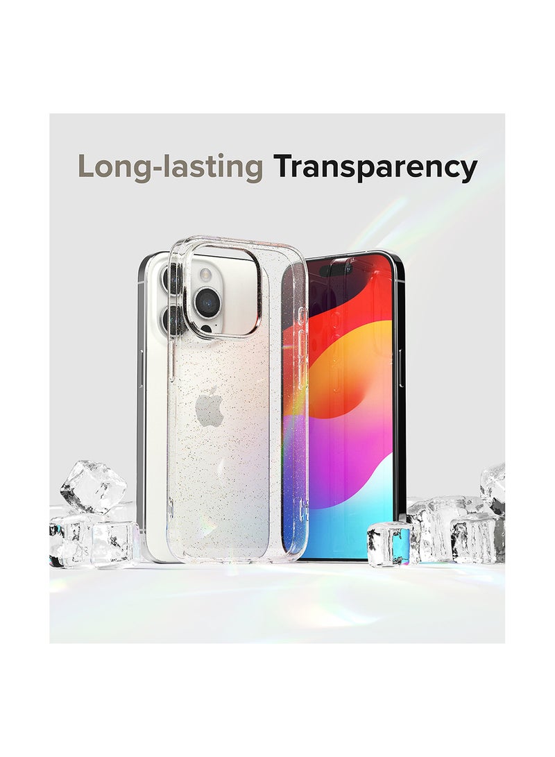 Ringke - Air Compatible With iPhone 15 Pro Case Transparent Lightweight Soft Flexible TPU Scratch Resistant Natural Form Back Cover Glitter Clear - Image 1