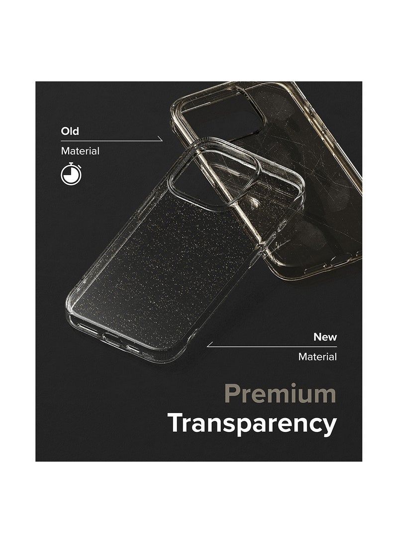 Ringke - Air Compatible With iPhone 15 Pro Case Transparent Lightweight Soft Flexible TPU Scratch Resistant Natural Form Back Cover Glitter Clear - Image 1
