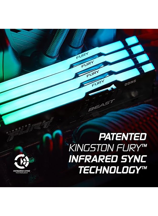Kingston - Technology Fury Beast RGB 32GB (2x16GB) 6000MT/s DDR5 CL36 Desktop Memory Kit of 2 | Infrared Sync Technology | AMD Expo | Plug N Play | KF560C36BBEAK2-32 - Image 1