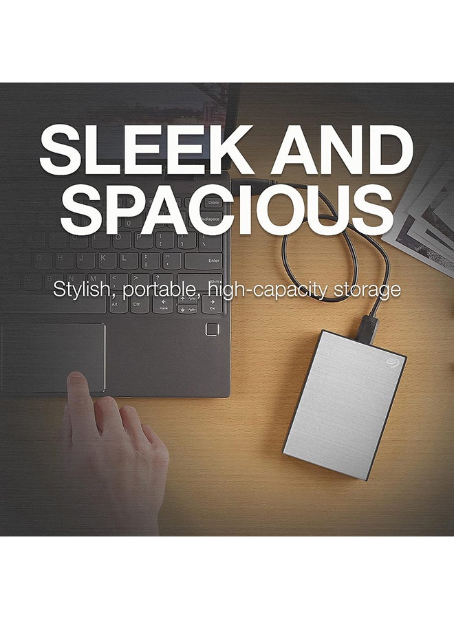 سيجيت One Touch 4TB External HDD with Password Protection Silver, for Windows and Mac, with 3 yr Data Recovery Services, and 4 Months Adobe CC Photography (STKZ4000401) 4.0 TB  - Image 2