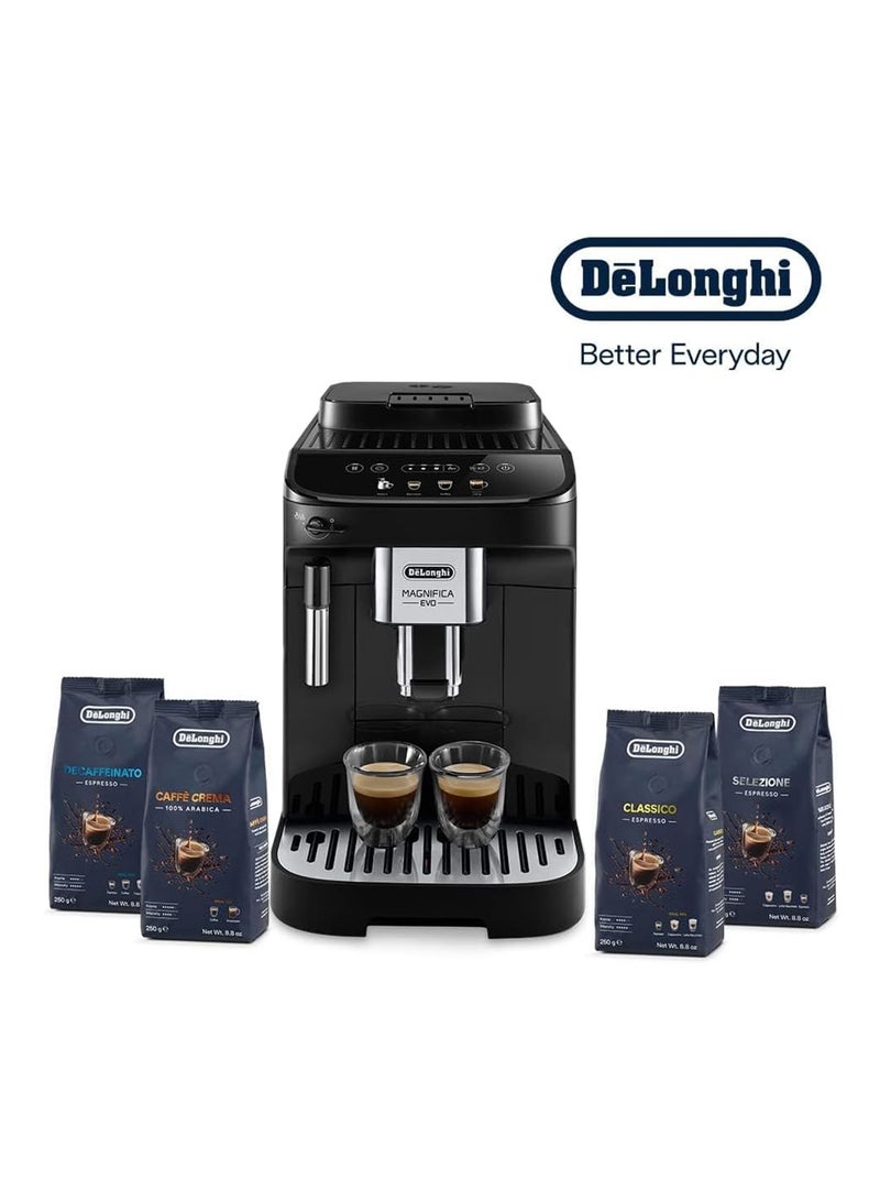 De'Longhi Magnifica EVO Bean to Cup Fully Automatic Espresso and Cappuccino Coffee Machine |Traditional Milk Frother|Built In Grinder 1.8 L 1450 W ECAM 290.21.B Black  - Image 2