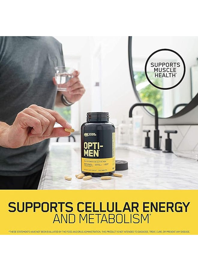 Optimum Nutrition - Opti-Men, Vitamin C, Zinc and Vitamin D, E, B12 for Immune Support Mens Daily Multivitamin Supplement - 90 Count - Image 1