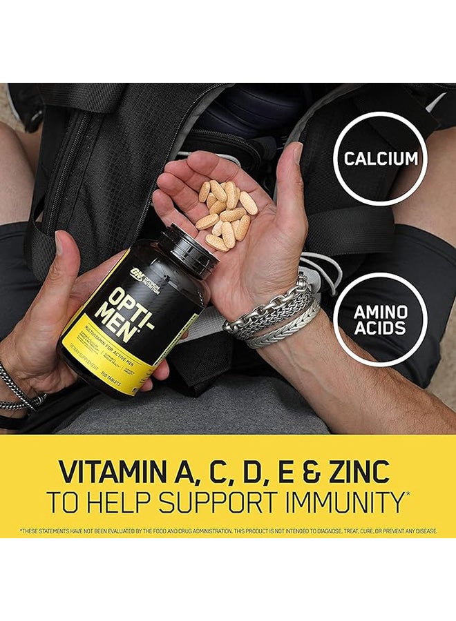 Optimum Nutrition - Opti-Men, Vitamin C, Zinc and Vitamin D, E, B12 for Immune Support Mens Daily Multivitamin Supplement - 90 Count - Image 1