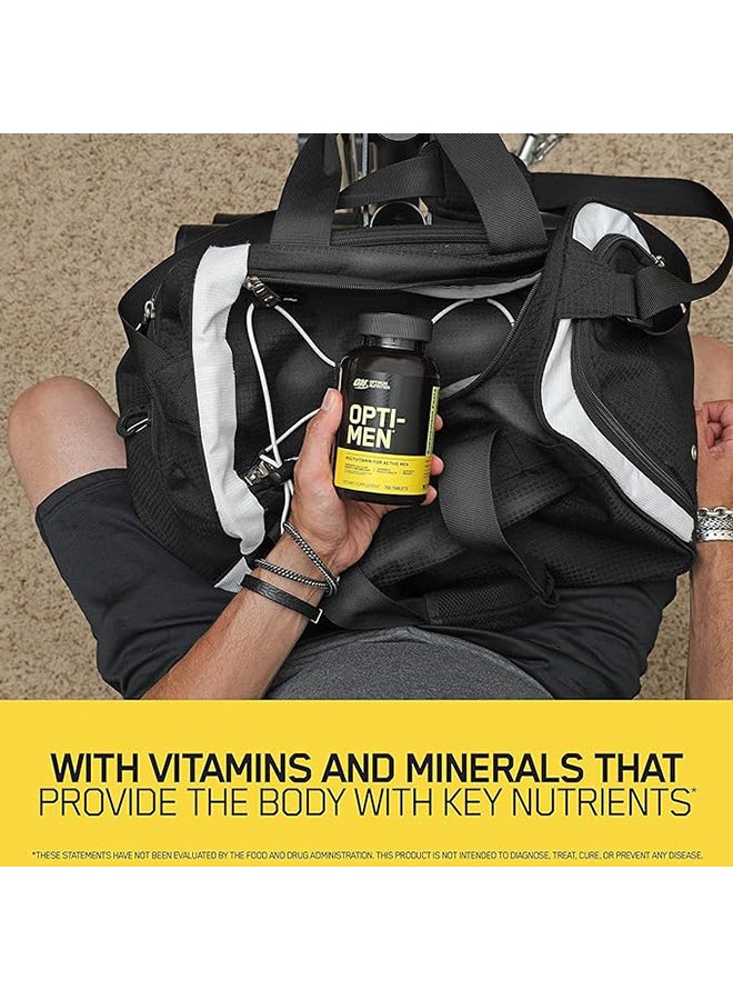 Optimum Nutrition - Opti-Men, Vitamin C, Zinc and Vitamin D, E, B12 for Immune Support Mens Daily Multivitamin Supplement - 90 Count - Image 1
