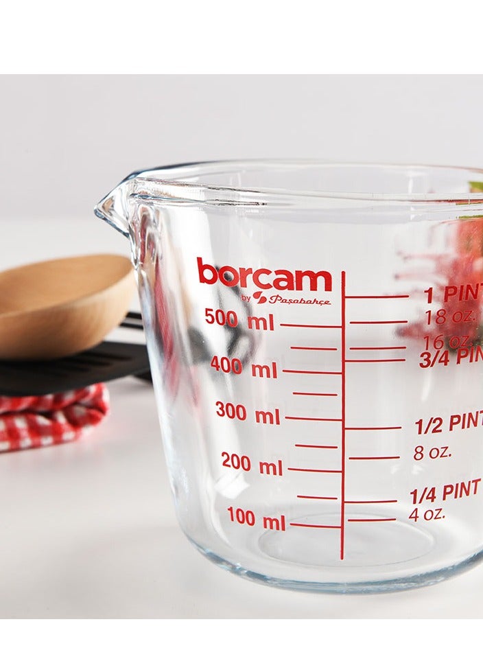 Pasabahce Borcam Measuring Cup 500 ml Clear/Red - Image 3
