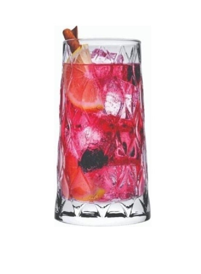 4-Piece Leafy Long Drink Glass Set 345 ml Clear