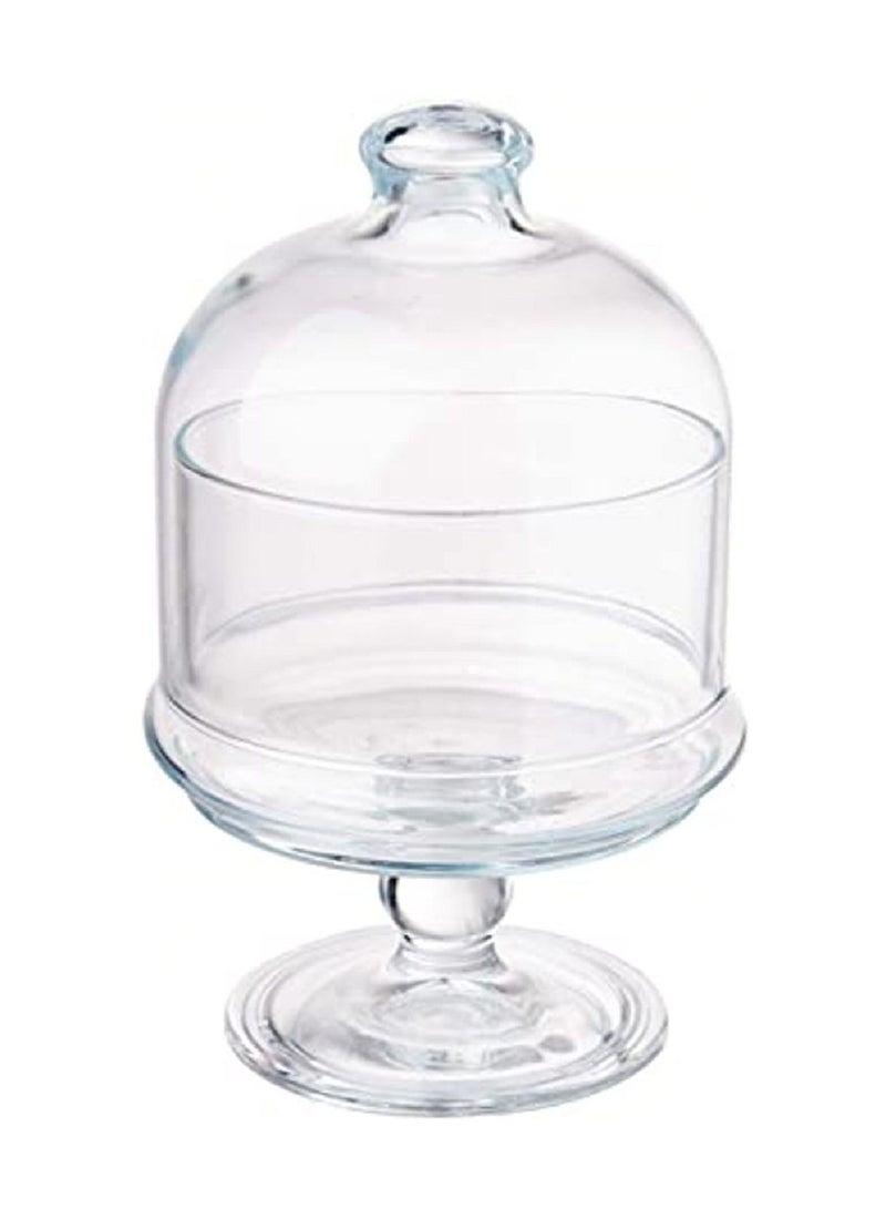 باساباتشي وعاء زجاجي صغير للحلويات وقبة بارتفاع 18 سم وقطر 11 سم - Image 2