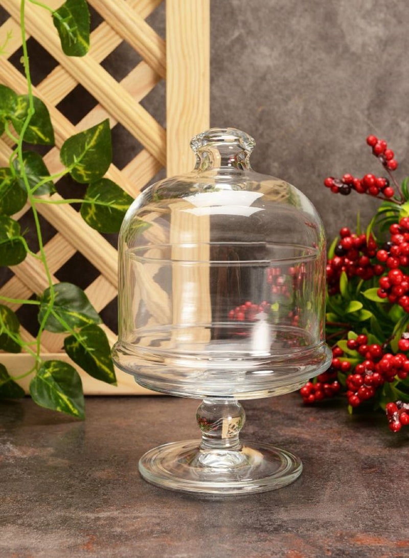 باساباتشي وعاء زجاجي صغير للحلويات وقبة بارتفاع 18 سم وقطر 11 سم - Image 5