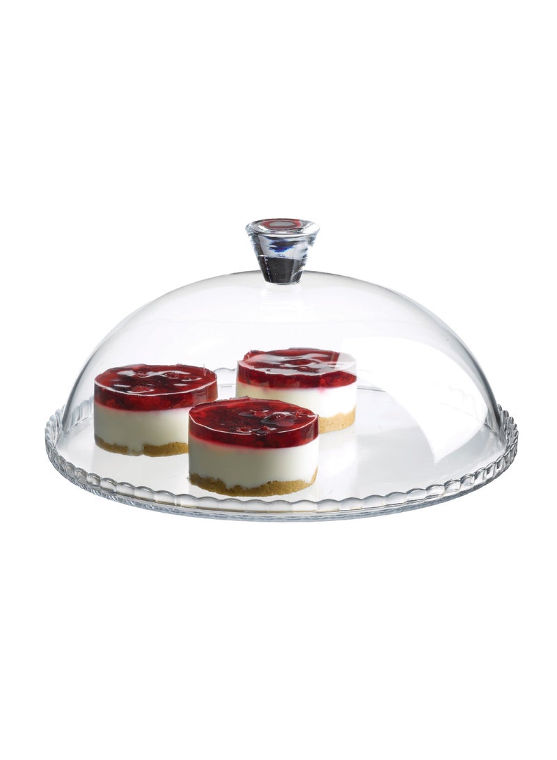 باساباتشي صحن تقديم زجاجي وقبة مقاس 32 سم - Image 5