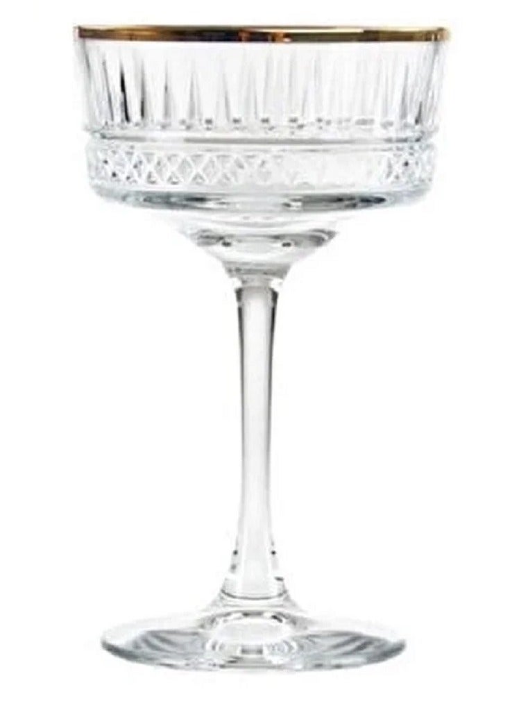 باساباتشي 4-Piece Elysia Golden Touch Champagne Coupe Set 260 ml Clear/Gold  - Image 1