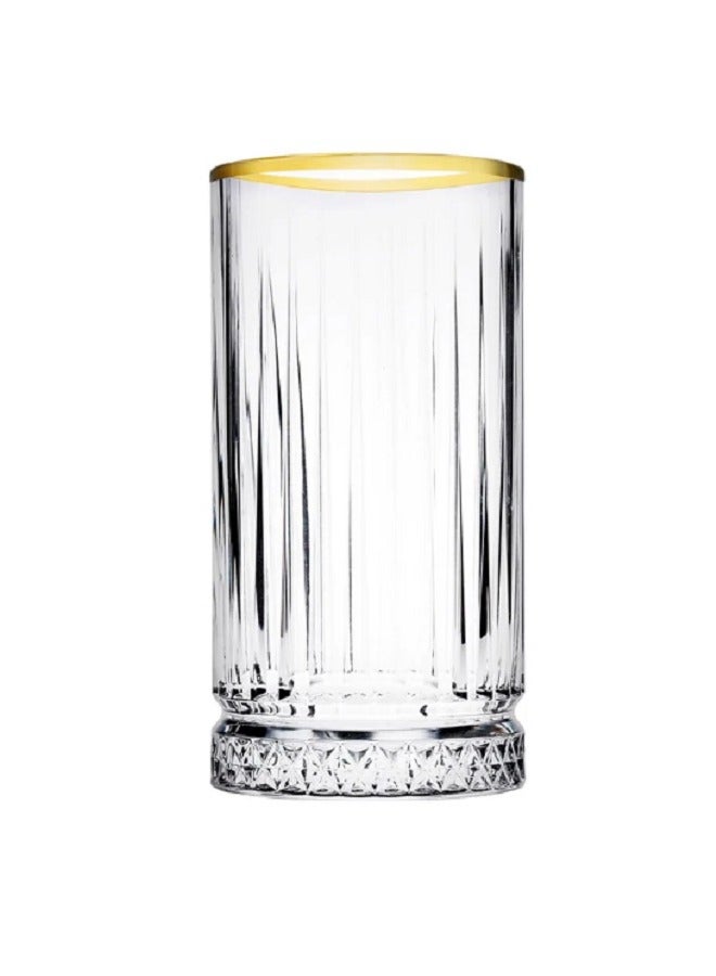 باساباتشي طقم كؤوس شرب طويلة إليسيا ذات اللمسة الذهبية 4 قطع سعة 365 مل - Image 1
