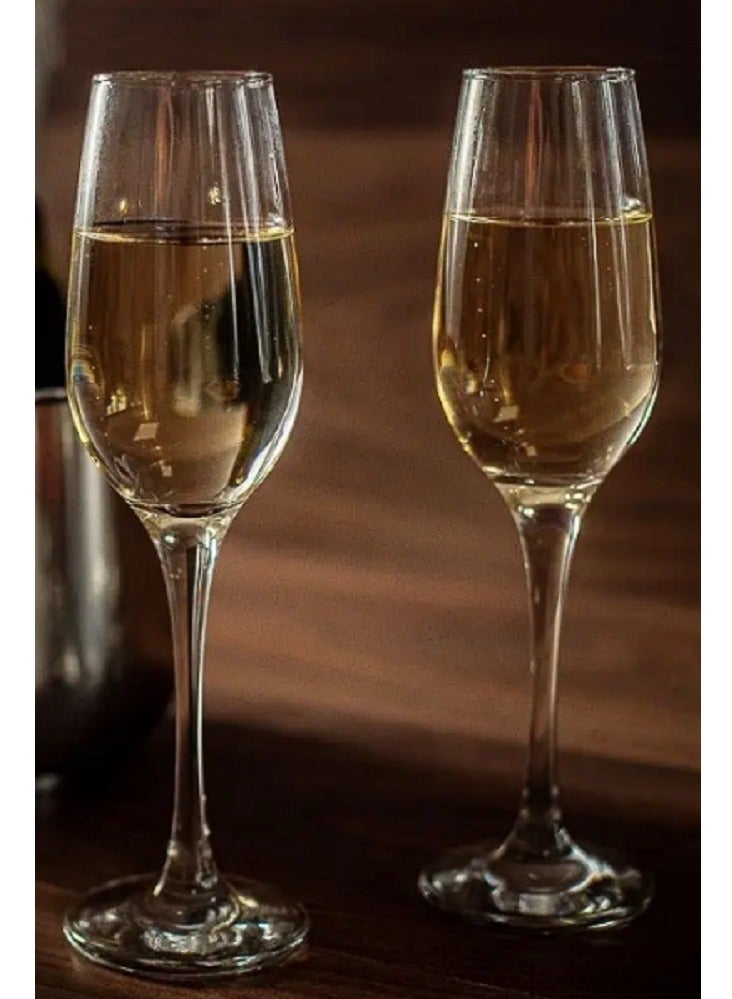 Pasabahce 6-Piece Amber Champagne Flute Set 200 ml Clear  - Image 5