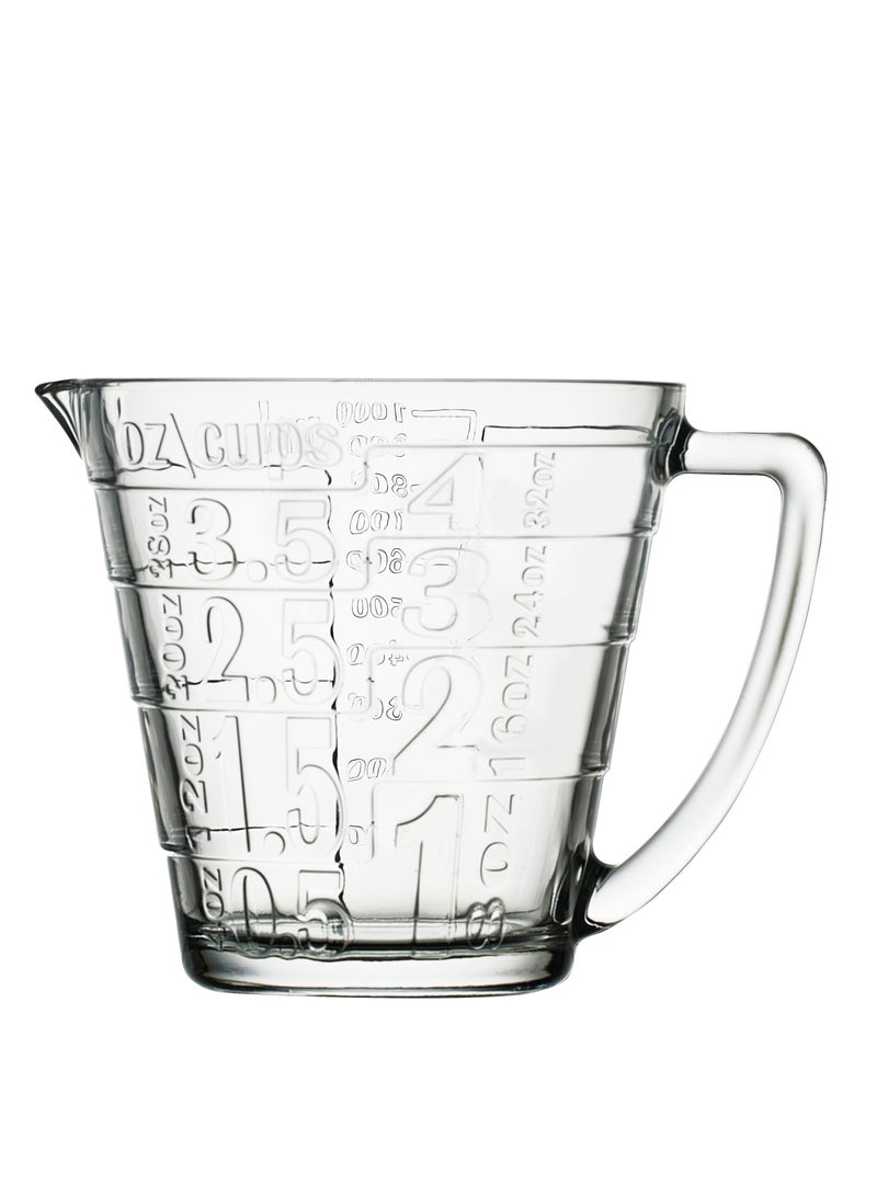 Pasabahce 1-Piece Basic Measuring Cup For 1000 ml 32 oz 4 Cups Capacity Clear - Image 1