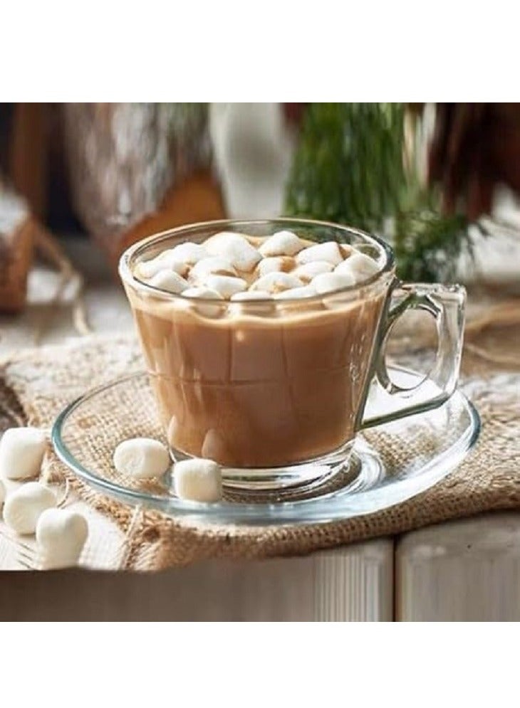 Pasabahce 12-Piece Vela Cup Set 6 Cups & 6 Saucers 195 ml Clear - Image 5