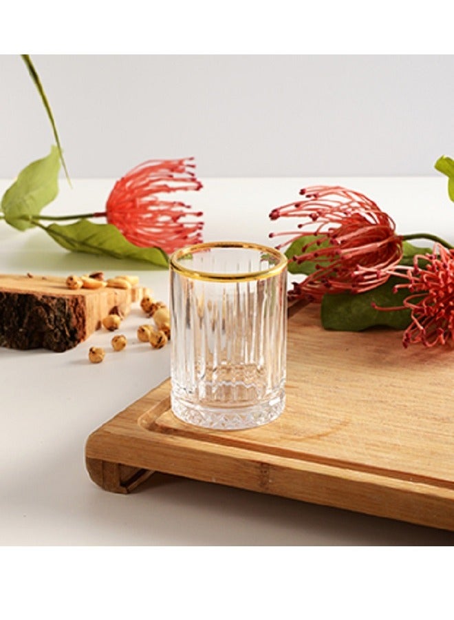 Pasabahce 6-Piece Elysia Golden Touch Shot Tumbler Set 110 ml Clear/Gold  - Image 3