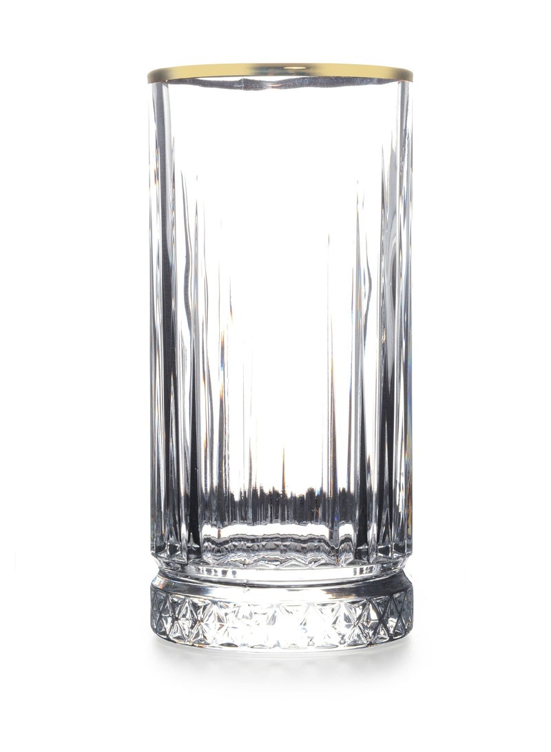 باساباتشي طقم كؤوس شرب طويلة إليسيا بلمسة ذهبية 4 قطع سعة 280 مل - Image 1