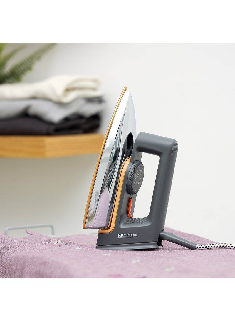 KRYPTON - Electric Dry Iron| Light-Weight Iron Box with Light Indicator| Golden Sole Plate and Temperature Setting Dial with Automatic Cut-Off| 2 Years Warranty 1200 W KNDI5217 Black - Image 1