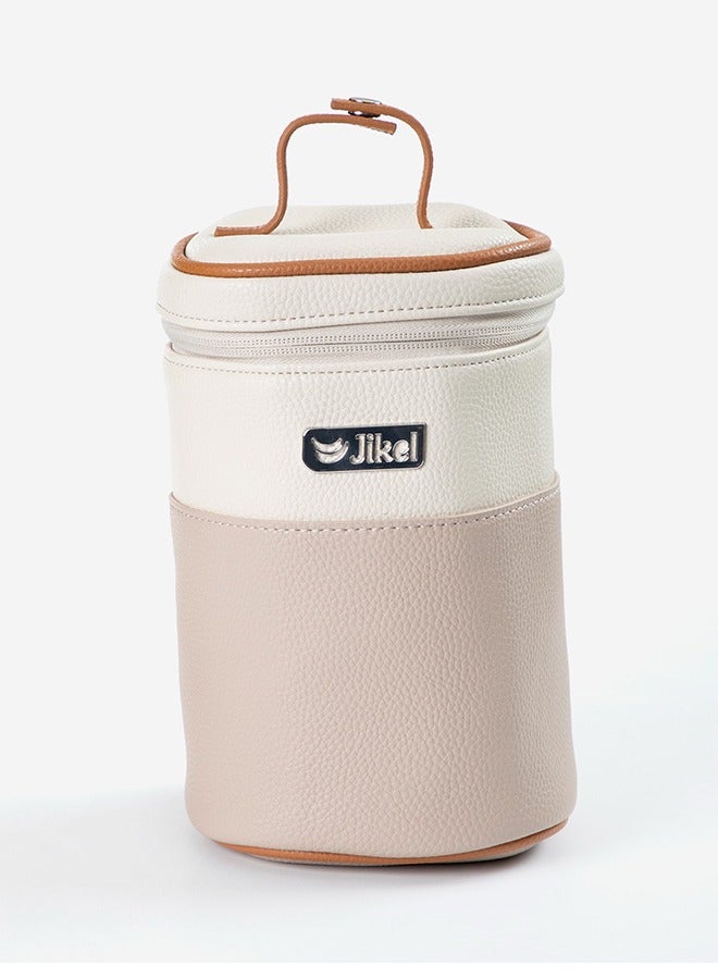 Jikel Diaper Bag With Changing Mat, Insulated Pacifier And Bottle Storage - Beige - Image 3
